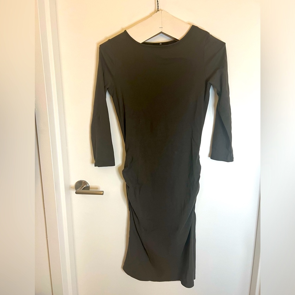 Jarbo Woman’s Sheath Dress Olive Green 3/4 Sleeve Stretch Dress size 40